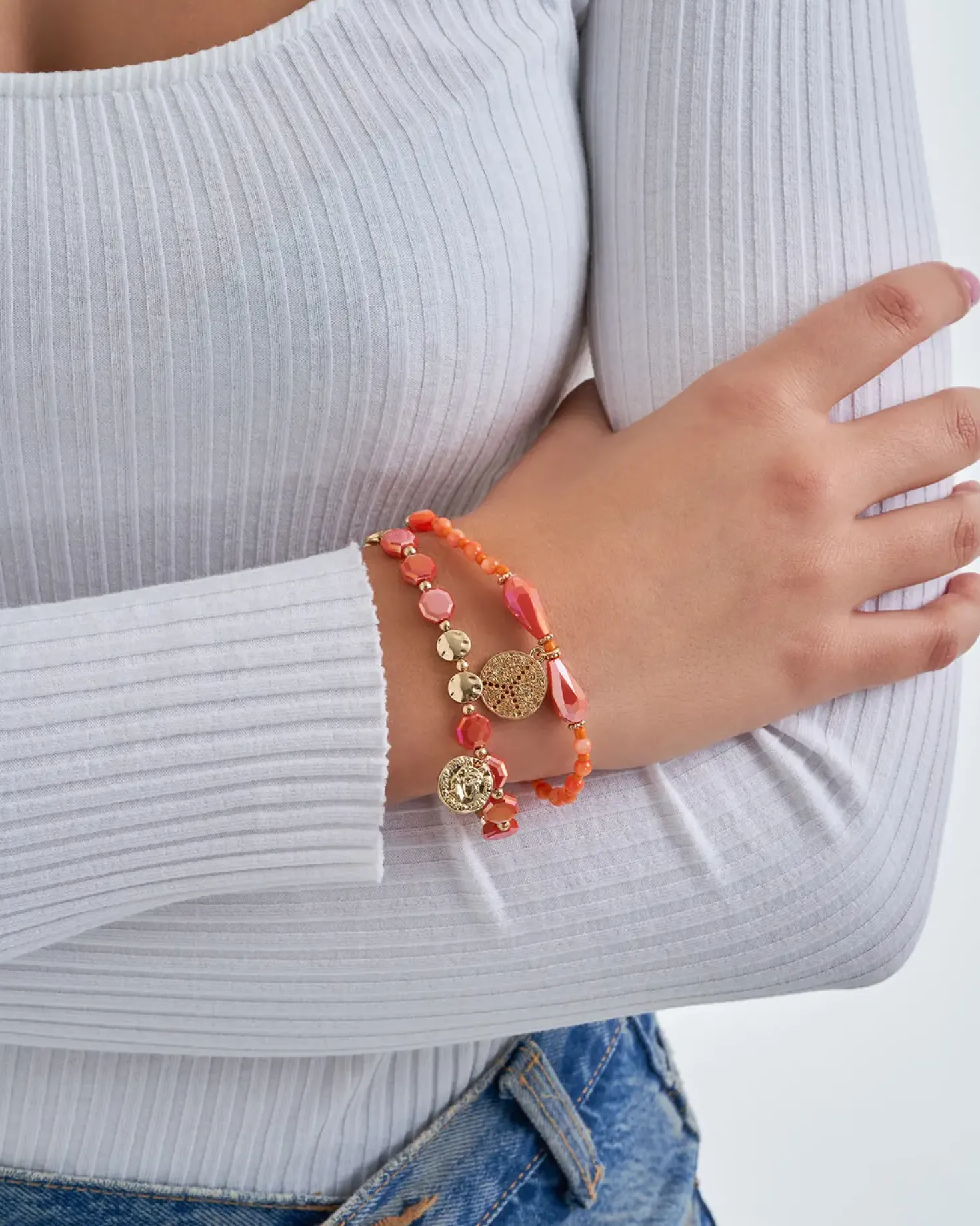 Armband-Set - Orange Shell