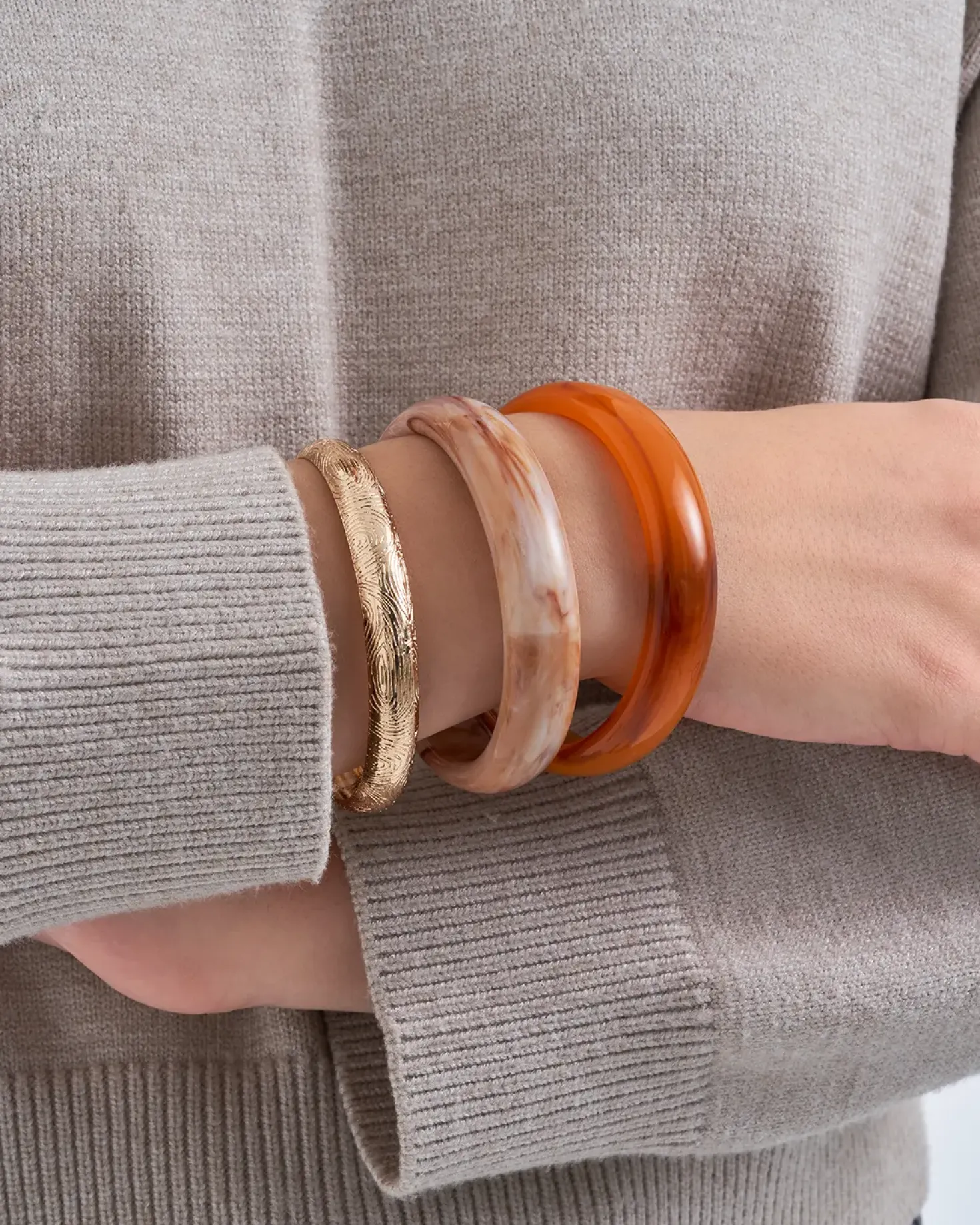 Armreif-Set - Natural Brown