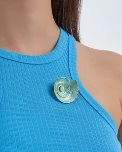 Brosche - Turquoise Shell
