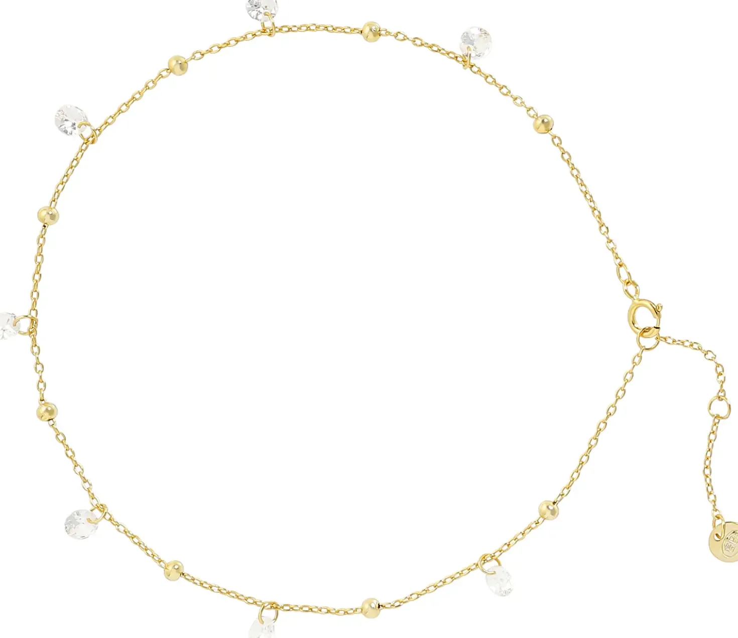 Fußkettchen - Zirconia Gold