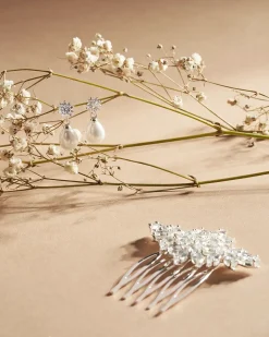 Haarkamm - Floral Zirconia