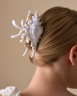 Haarklammer - White Conch