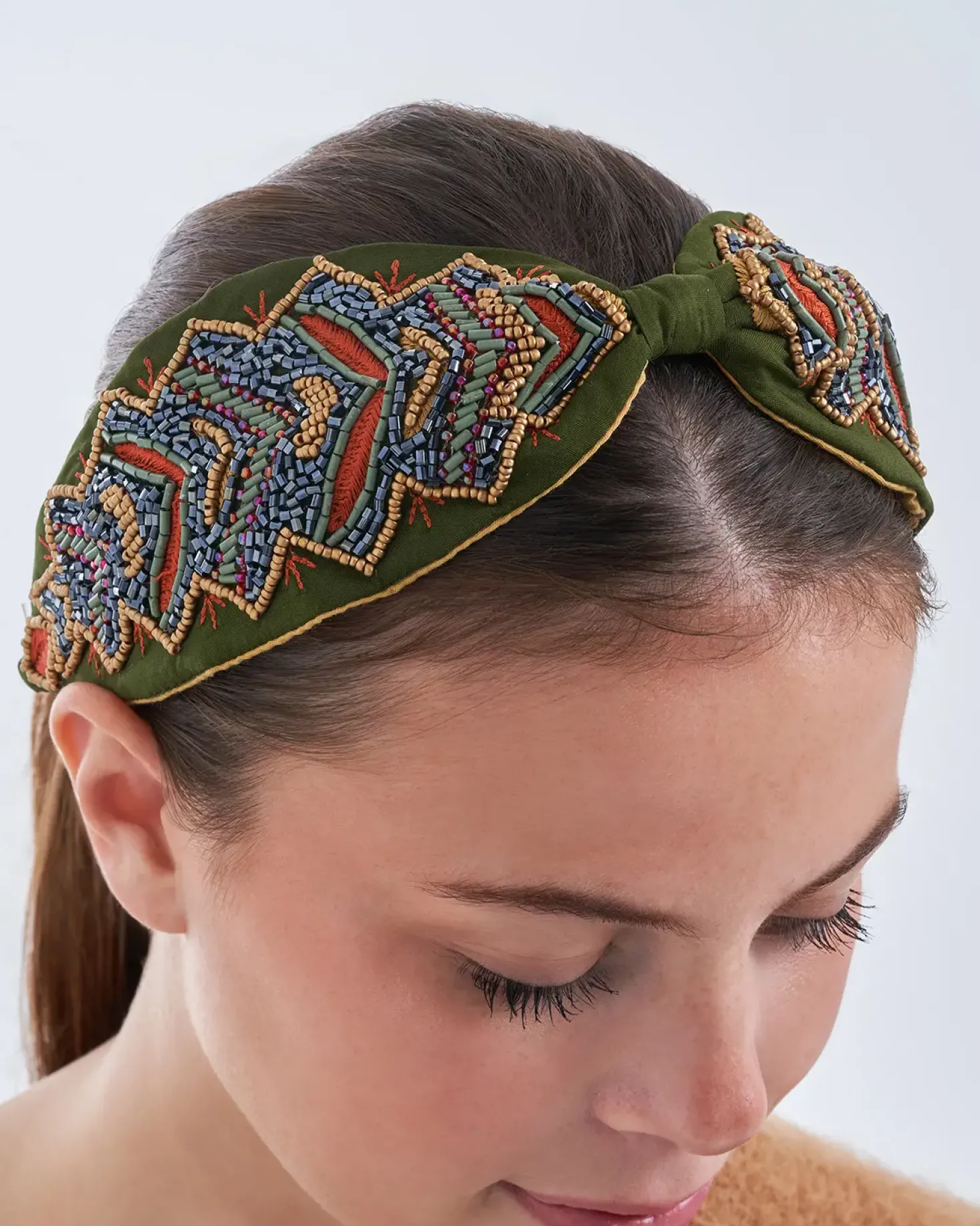 Haarreif - Green Beads