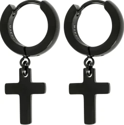 Herren Creolen - Black Cross