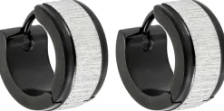 Herren Creolen - Scratched Silver