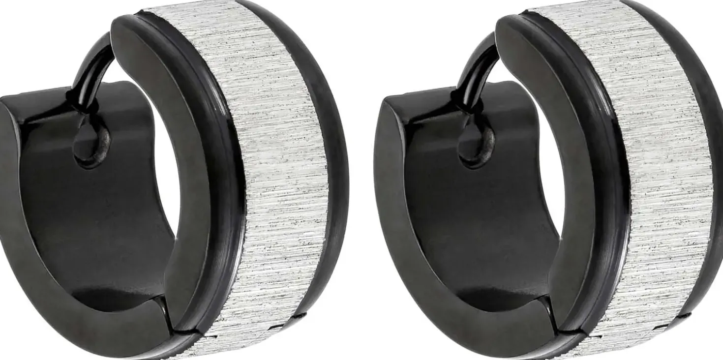 Herren Creolen - Scratched Silver