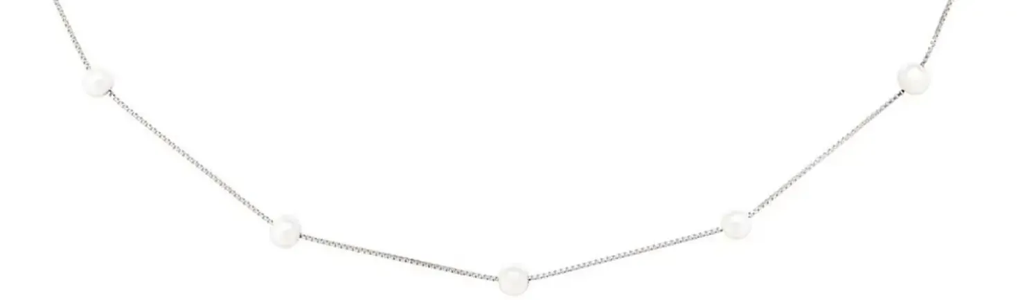 Kette - Rhodium Pearls