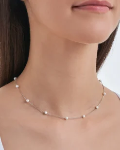 Kette - Rhodium Pearls