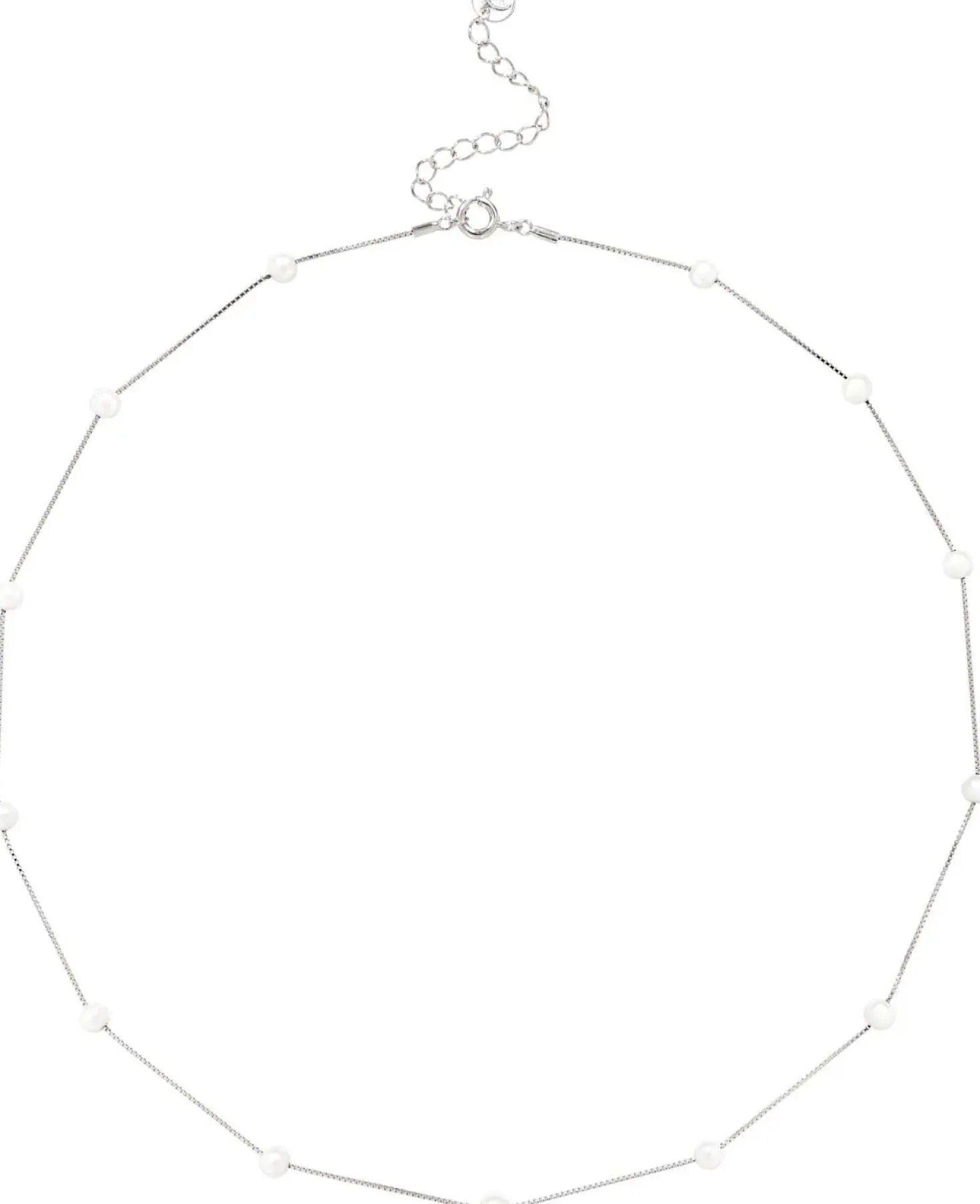 Kette - Rhodium Pearls