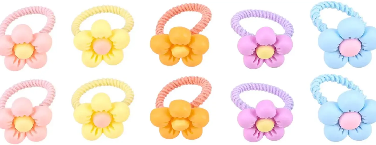 Kinder Haargummi-Set - Happy Flowers