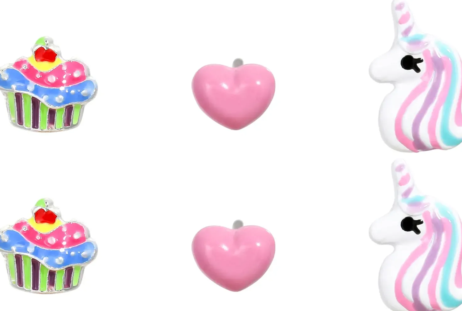 Kinder Ohrstecker-Set - Pink Charms