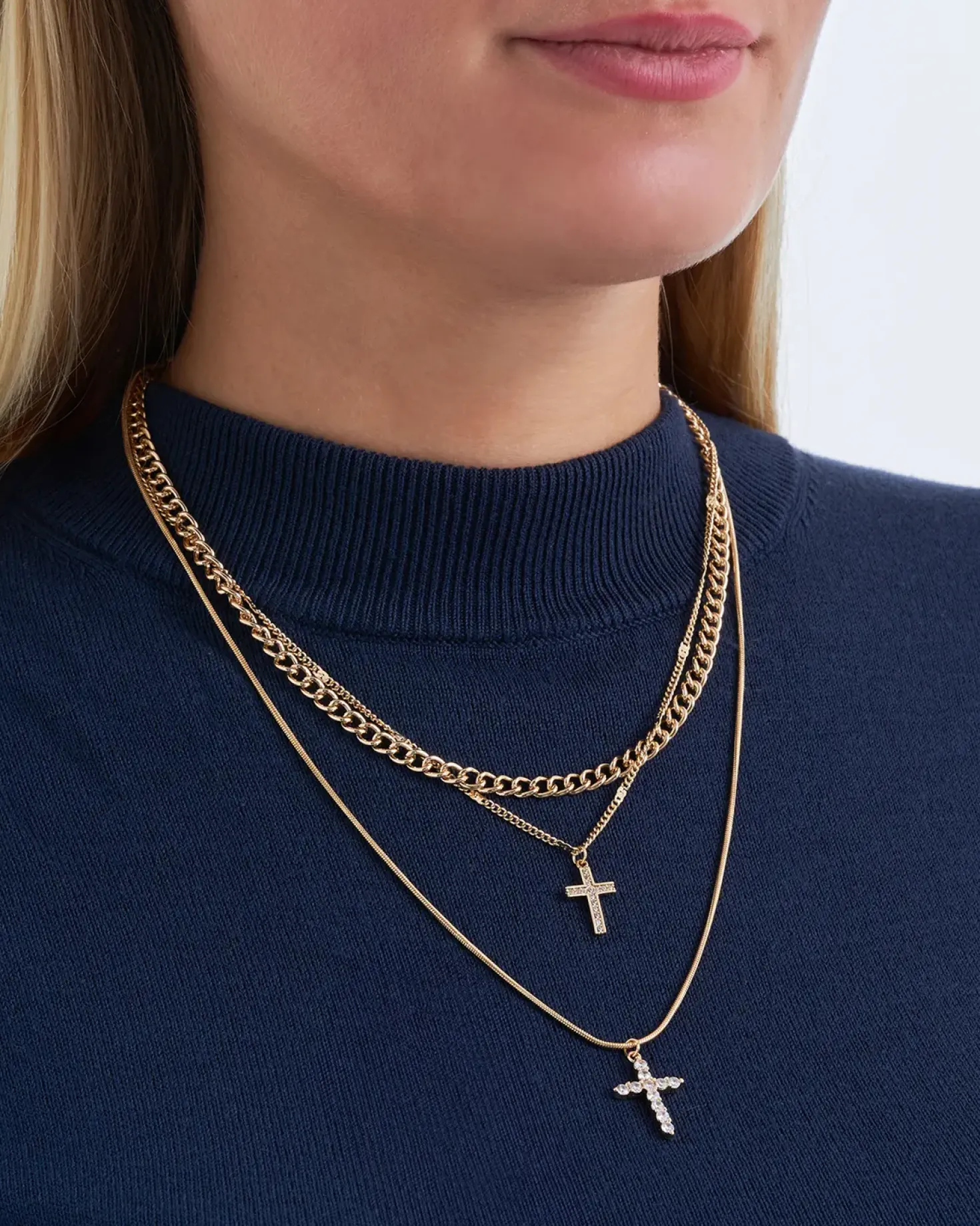 Layering Kette - Double Cross