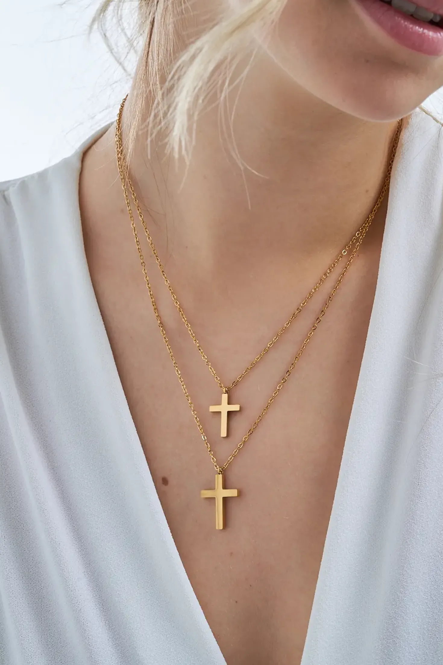 Layering Kette - Glossy Cross