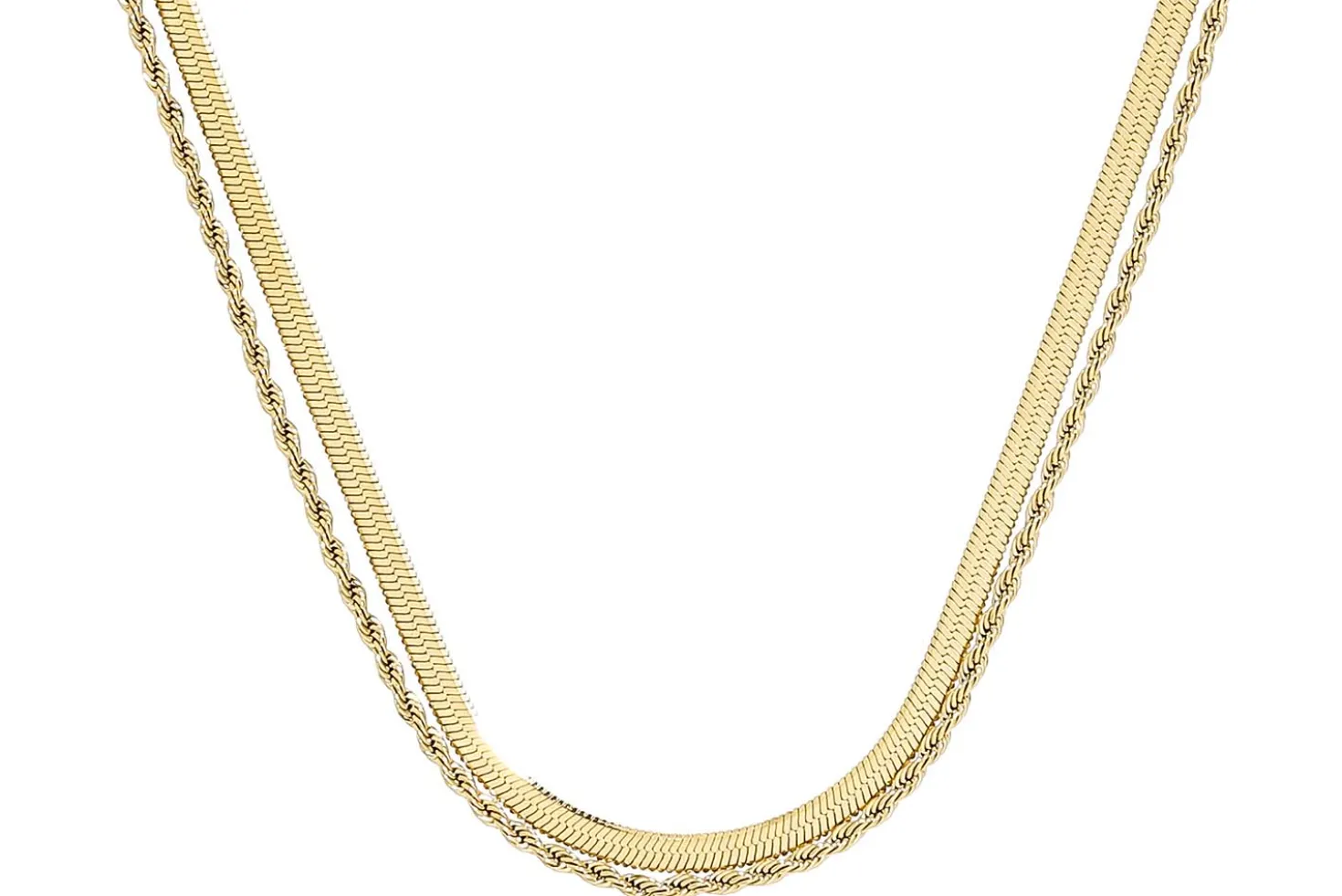 Layering Kette - Golden Steel