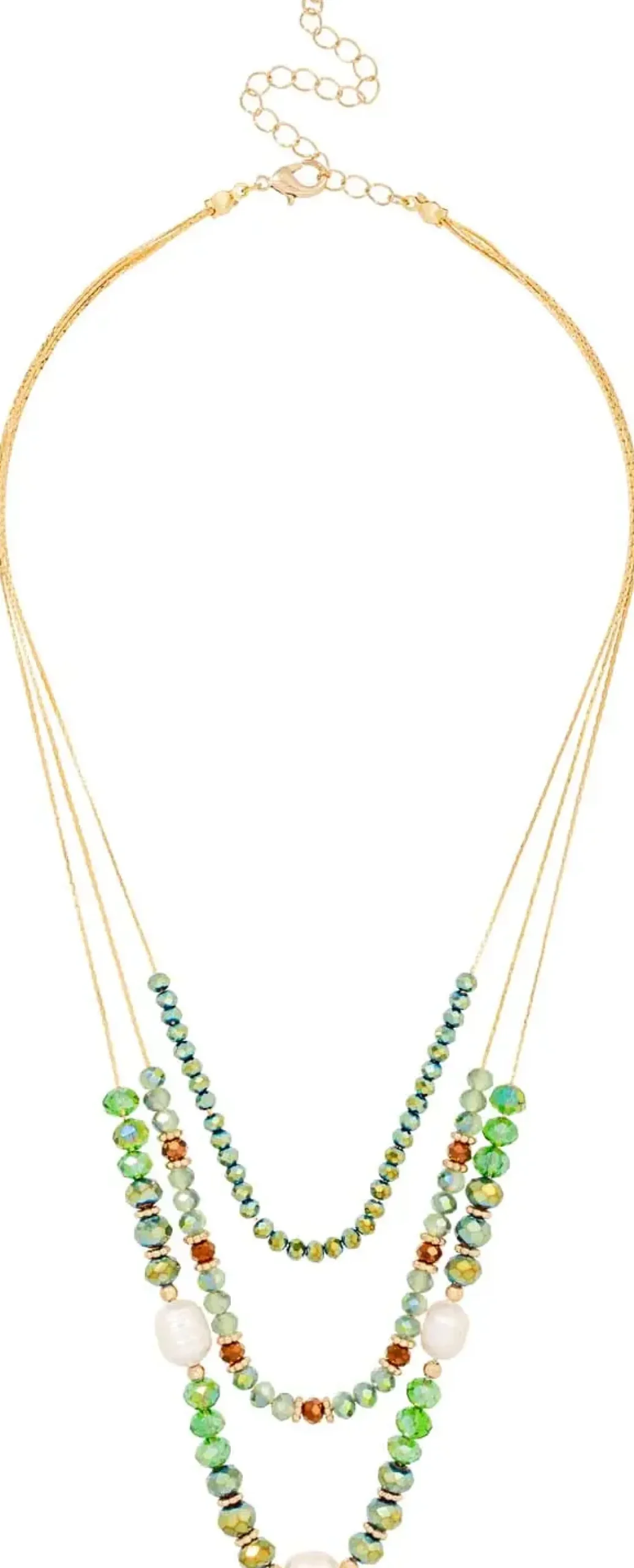 Layering Kette - Green Beads