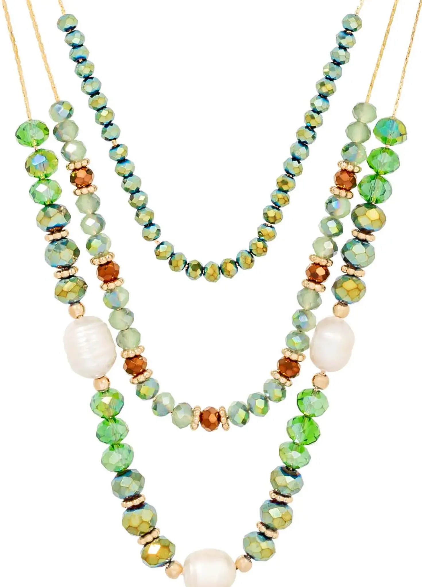 Layering Kette - Green Beads