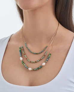 Layering Kette - Green Beads