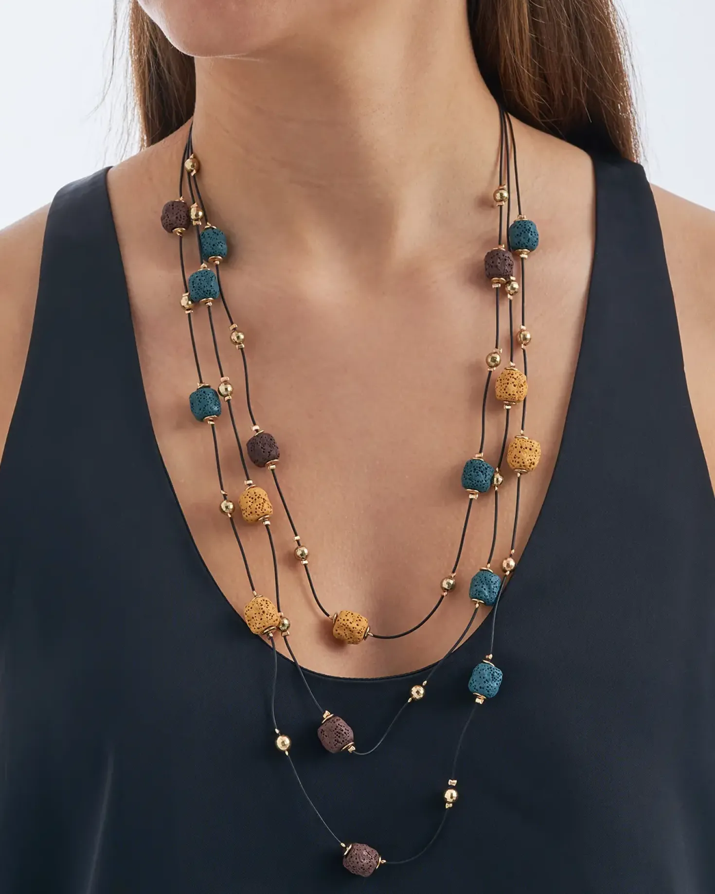 Layering Kette - Lava Stone