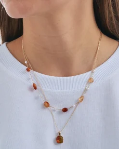 Layering Kette - Orange Agate
