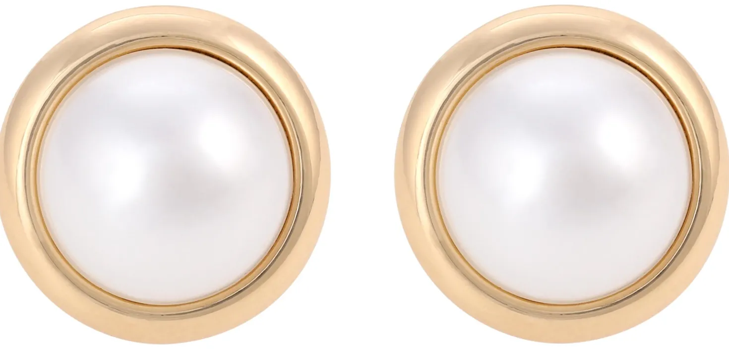 Ohrclips - Golden Pearl Duo