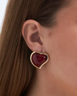 Ohrstecker - Burgundy Hearts