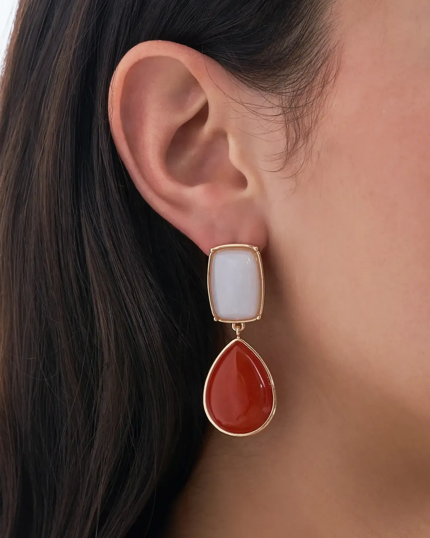 Ohrstecker - Orange Jade