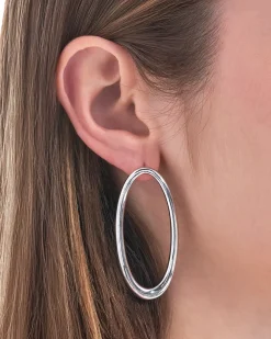 Ohrstecker - Rhodium Ovals