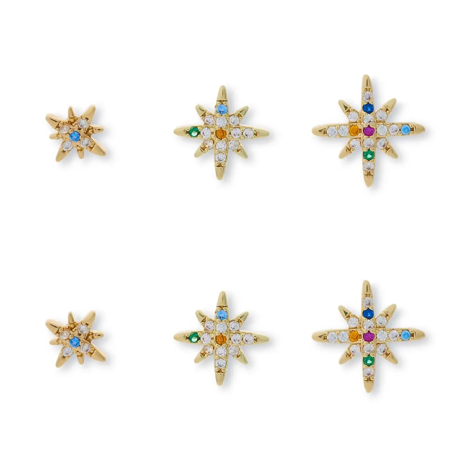 Ohrstecker-Set - Colorful Stars