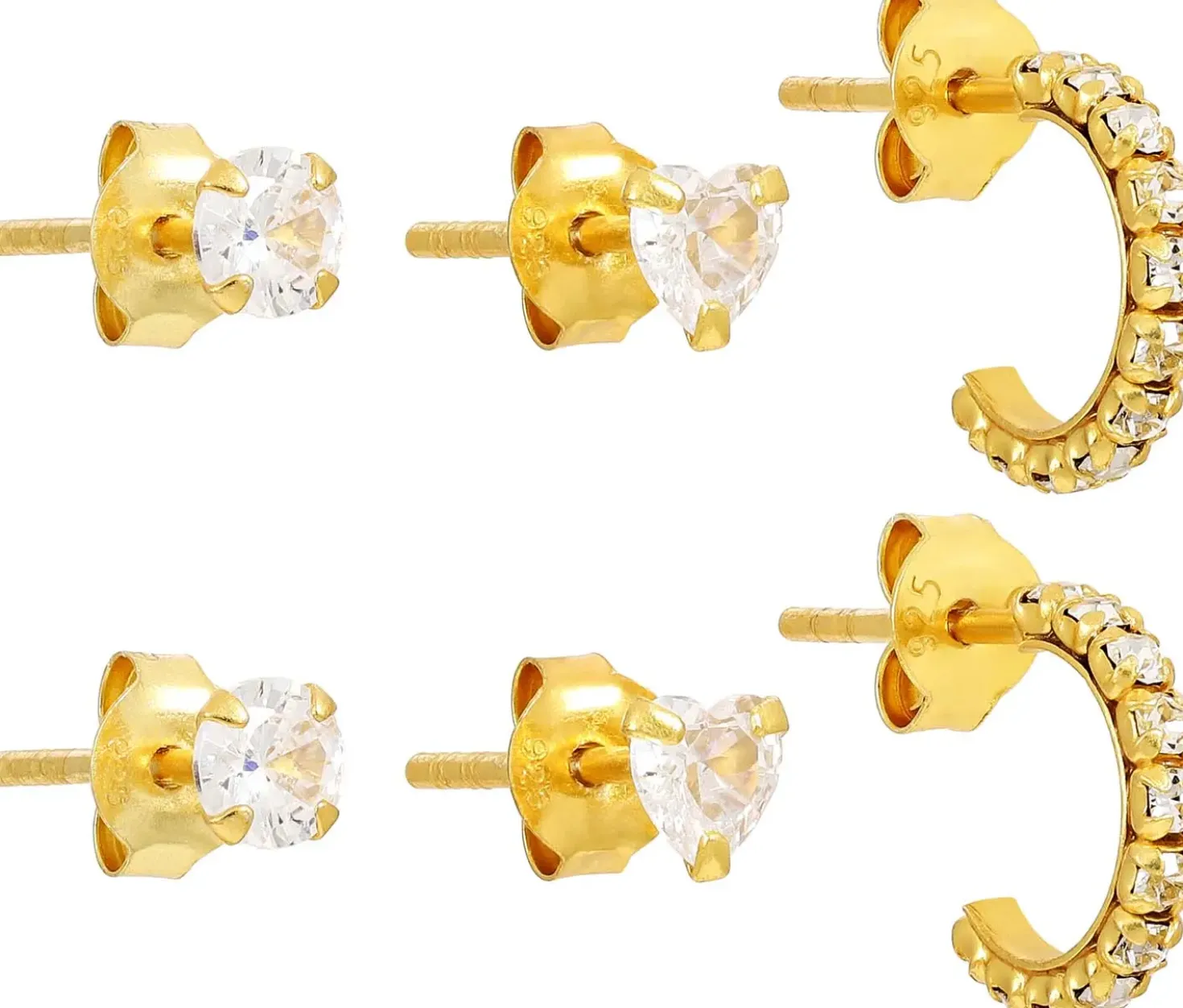 Ohrstecker-Set - Iced Gold