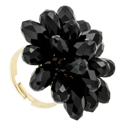 Ring - Black Flower