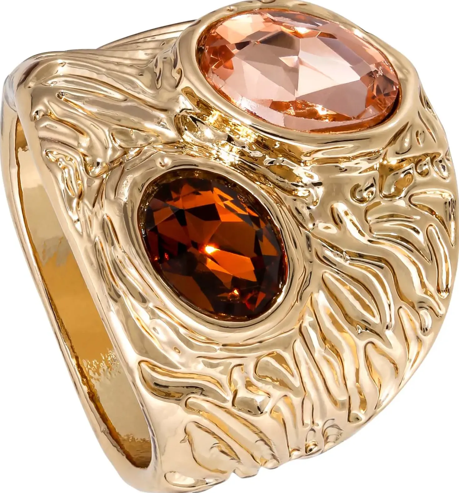 Ring - Hammered Rhinestone