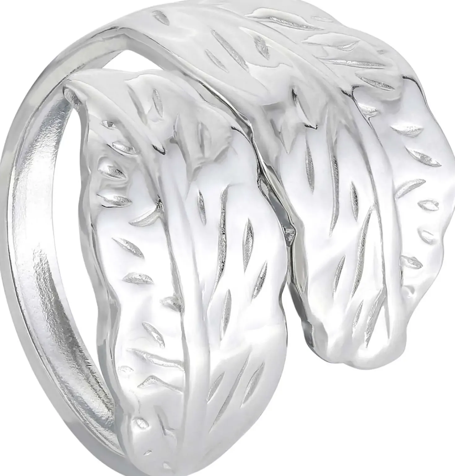 Ring - Steel Leaves