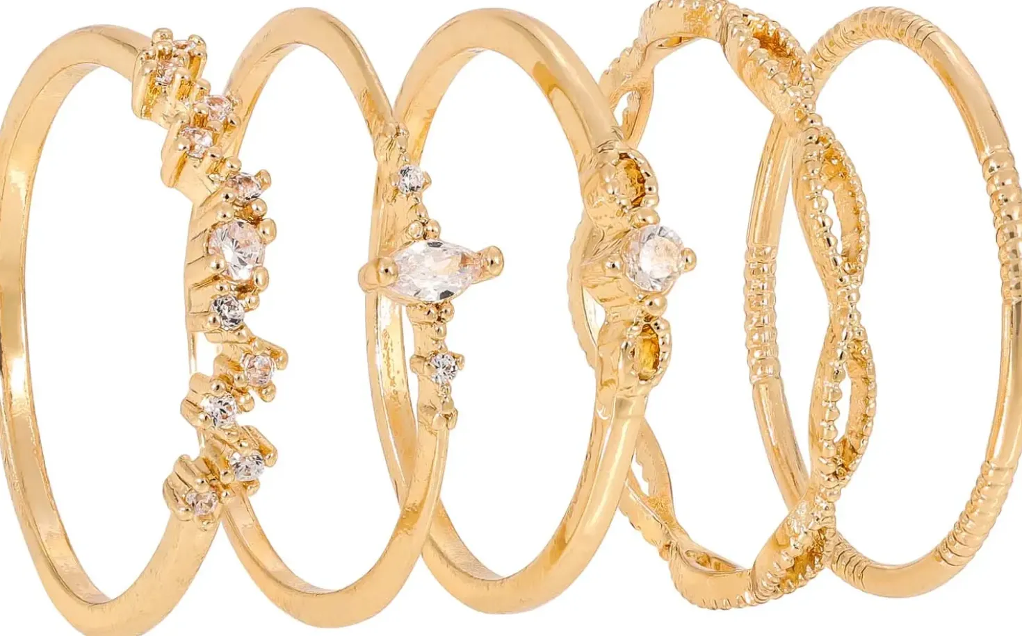 Ring-Set - Golden Sparkles