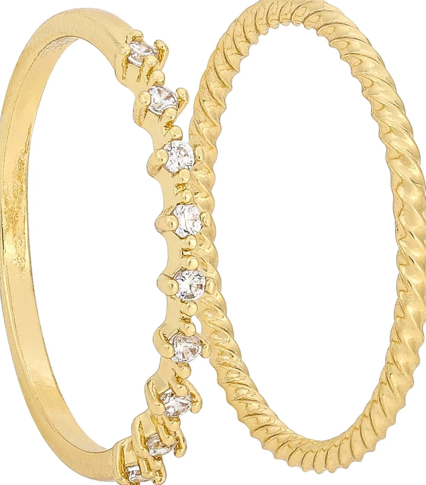 Ring-Set - Golden Zirkonia