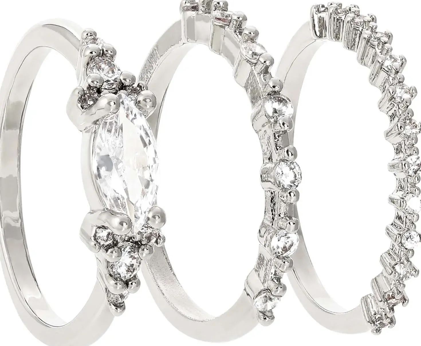 Ring-Set - Sparkling Navette
