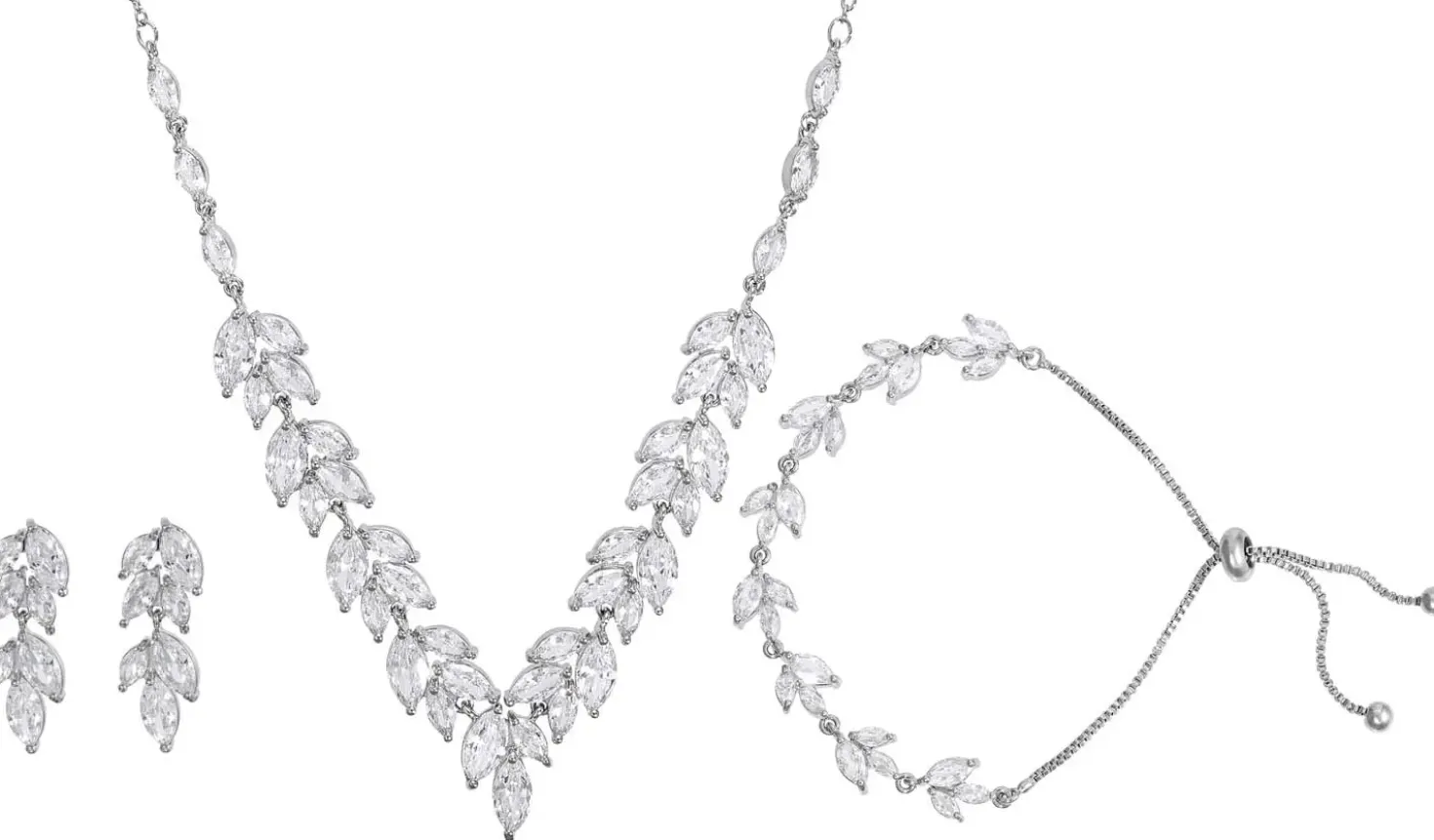 Schmuckset - Zirconia Leaves